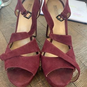Michael by Michael kors platform heels in maroon